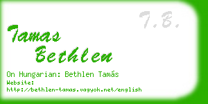 tamas bethlen business card