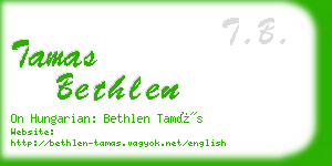 tamas bethlen business card